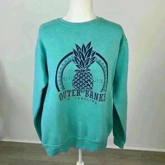 Pacific & Co Outer Banks NC Blue Crew Neck Sweatshirt Size M - Picture 1 of 8